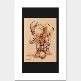 Let's Play: Baby Elephant Watercolor Painting #11 Posters and Art